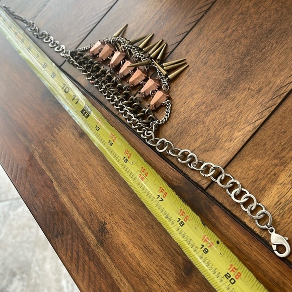 Urban Outfitters chunky linked necklace collar choker spike bib edgy - Picture 8 of 15